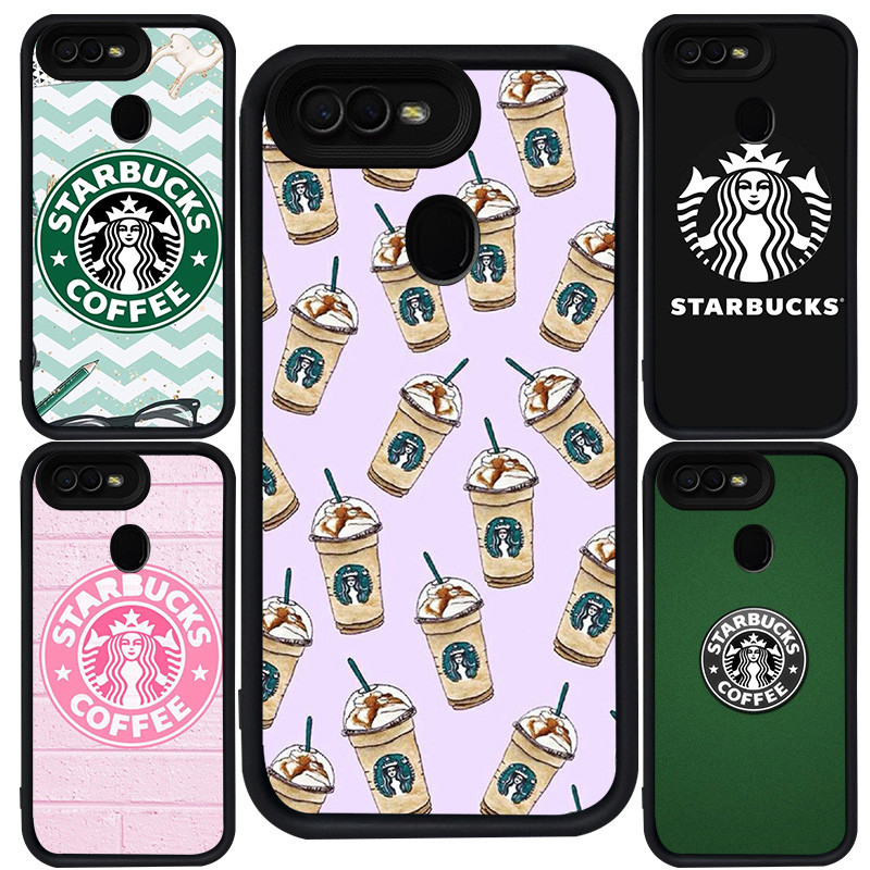 เคสสําหรับ OPPO A1K A3S A12 F9 Pro F5 A5S A7 A12s A5 A12E F7 ซิลิโคนสีดํา M-48 Starbucks