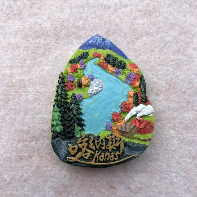 แม่เหล็กติดตู้เย็น Xinjiang Urumqi Totoko Sea Scenery Travel Magnet ส่วนบุคคล Creative Travel ตกแต่ง