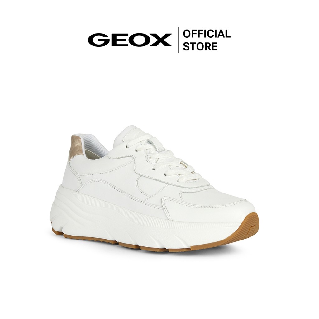 GEOX รองเท้าลำลองผู้หญิง รุ่น D DIAMANTA - WHITE/GOLD (D45UFBC1327F_S4WTGD)