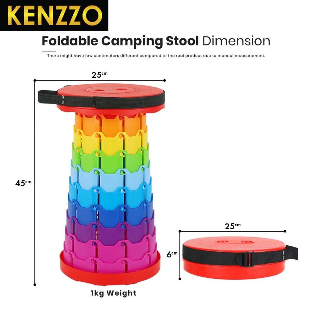 hot🔥การประกันคุณภาพ🔥 import Kenzzo  : Outdoor Foldable Telescopic Stool Retractable Portable Fold