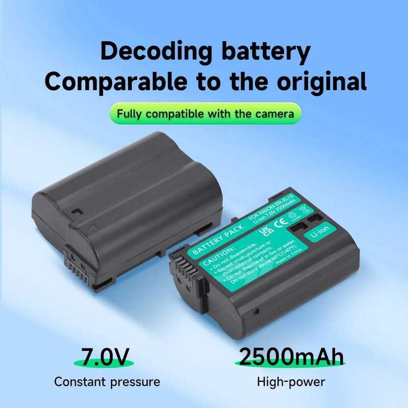 ▥ 2500Mah En-El15 En-El15c แบตเตอรี่ + LCD Fast Charge Charger EN El15 El15a สําหรับ Nikon Z5 Z