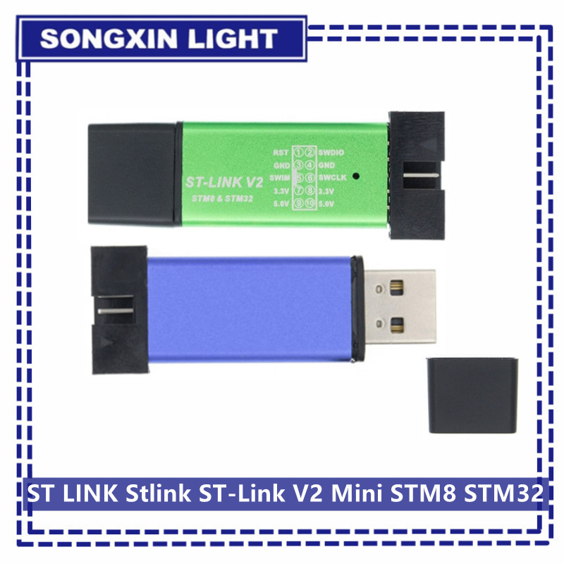 ST LINK Stlink ST-Link V2 Mini STM8 STM32 จําลองดาวน์โหลดโปรแกรมเมอร์การเขียนโปรแกรมพร้อมฝาครอบ DuPo