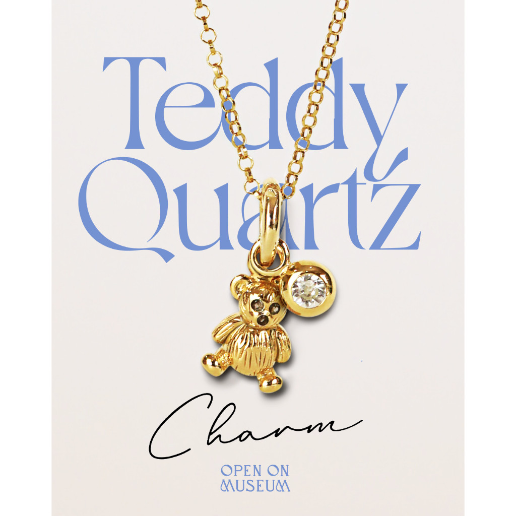 [Open on Museum] Teddy Quartz จี้เงินหมีเท็ดดี้ พร้อมสร้อยเงิน สำหรับชาย หญิง