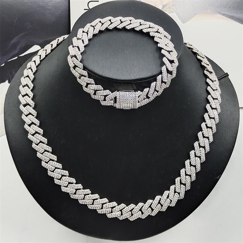 ทองเหลืองคุณภาพสูงสไตล์ใหม่ Hip-Hop Blogger สร้อยคอผู้ชายผู้หญิงอินเทรนด์ Micro-Inlaid Full Diamond
