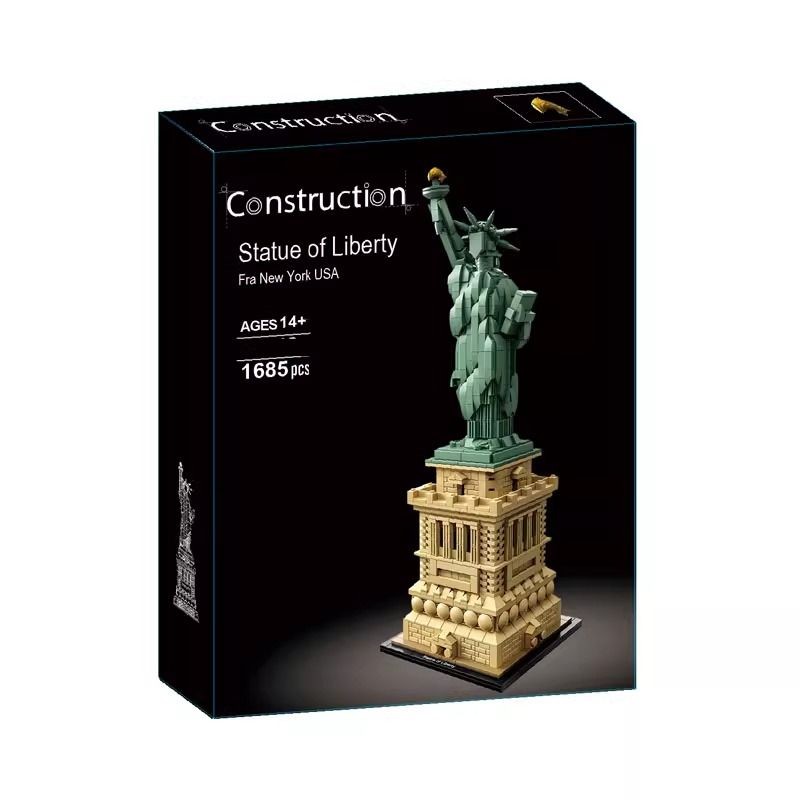 ใช้งานร่วมกับ LEGO Architecture Series 21042 อนุสาวรีย์เทพีเสรีภาพเด็กการศึกษาอาคารบล็อกของเล่นของข