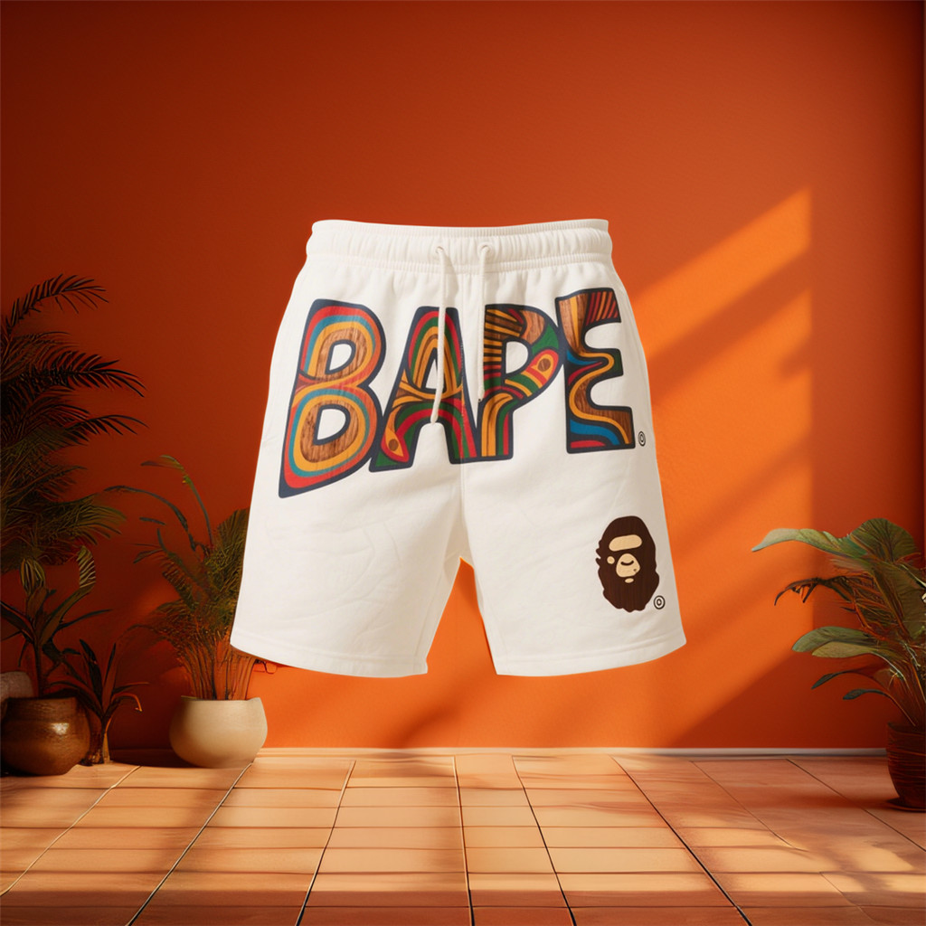 ใหม่ BAPEe Ape Head แฟชั่นผู้ชายผู้หญิงกางเกงขาสั้นชายหาดลําลอง5