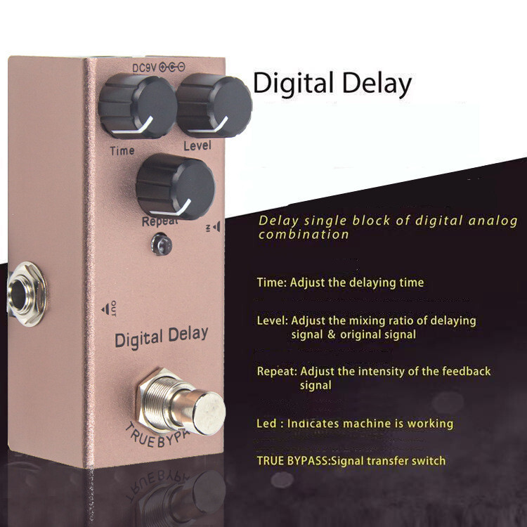 เอฟเฟกต์กีตาร์ไฟฟ้า Digital Delay Effect Pedal Guitar Effect Pedal