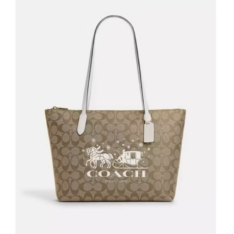 Coach Zip top tote Canvas