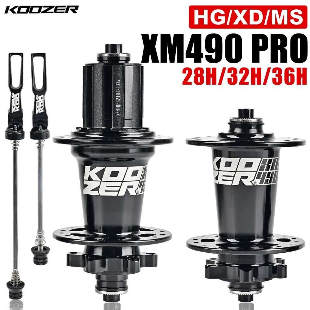 ดุมจักรยาน KOOZER XM490 PRO 28/32/36 หลุม Qr Thru TA เพลาเหล็ก 4 แบริ่ง 6 Pawl K7 HG XD MS 8 9 10 11
