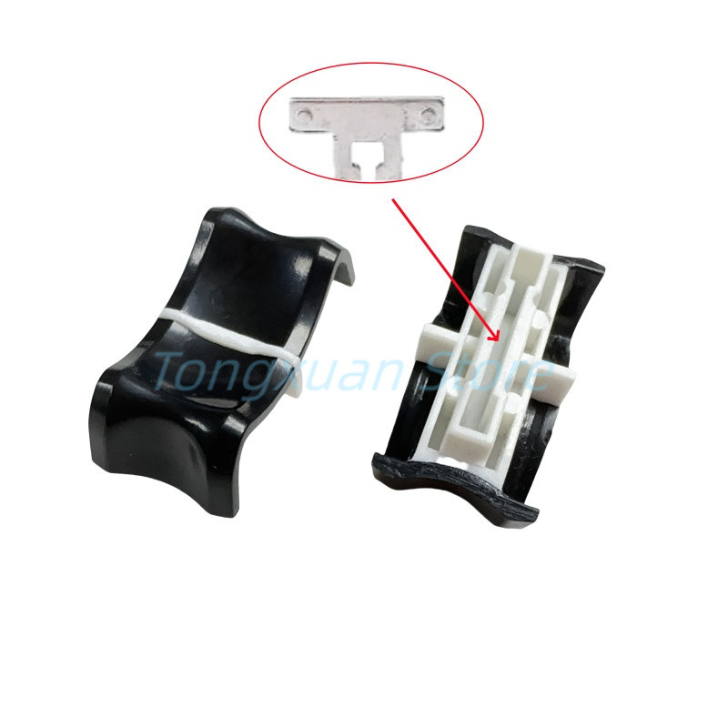 5pcs 24x11x10 มม.ผสมการ์ดเสียง Fader สีดําหมวกตรงสไลด์ Push The Key Knob Potentiometer ลูกบิด T-รูป 1×8 มม.ภายใน