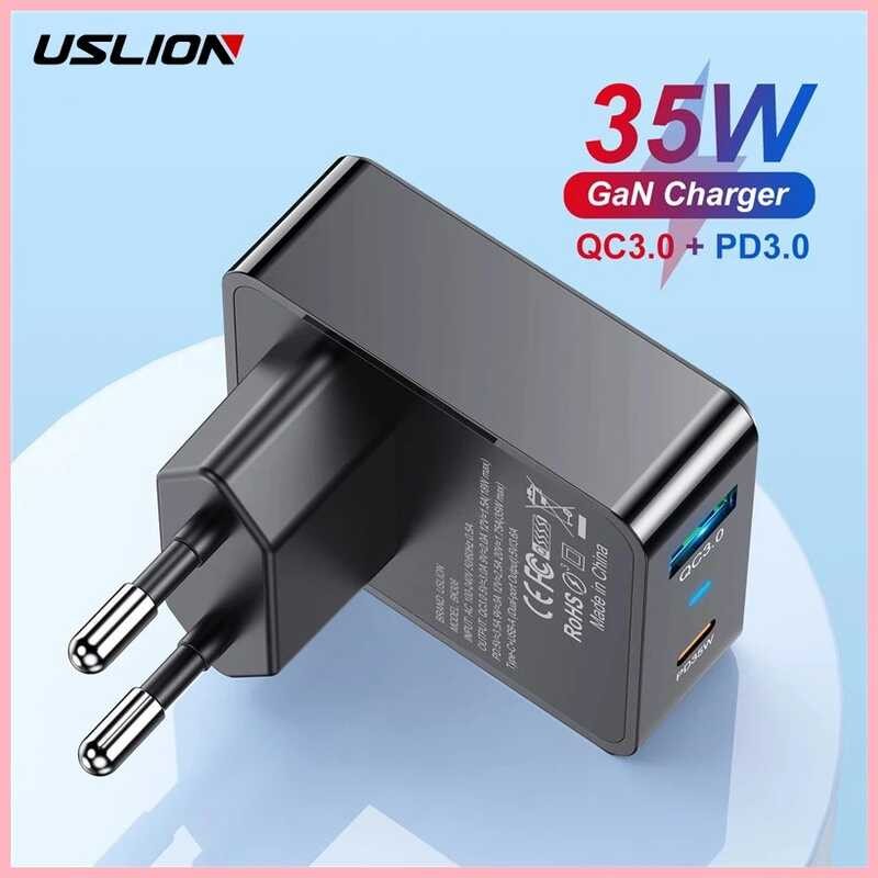 ❤ [Lncoming อย่างรวดเร็วในการโทร145] USLION 35W GAN USB ที่ชาร์จเร็วสำหรับแล็ปท็อปชาร์จเครื่องช
