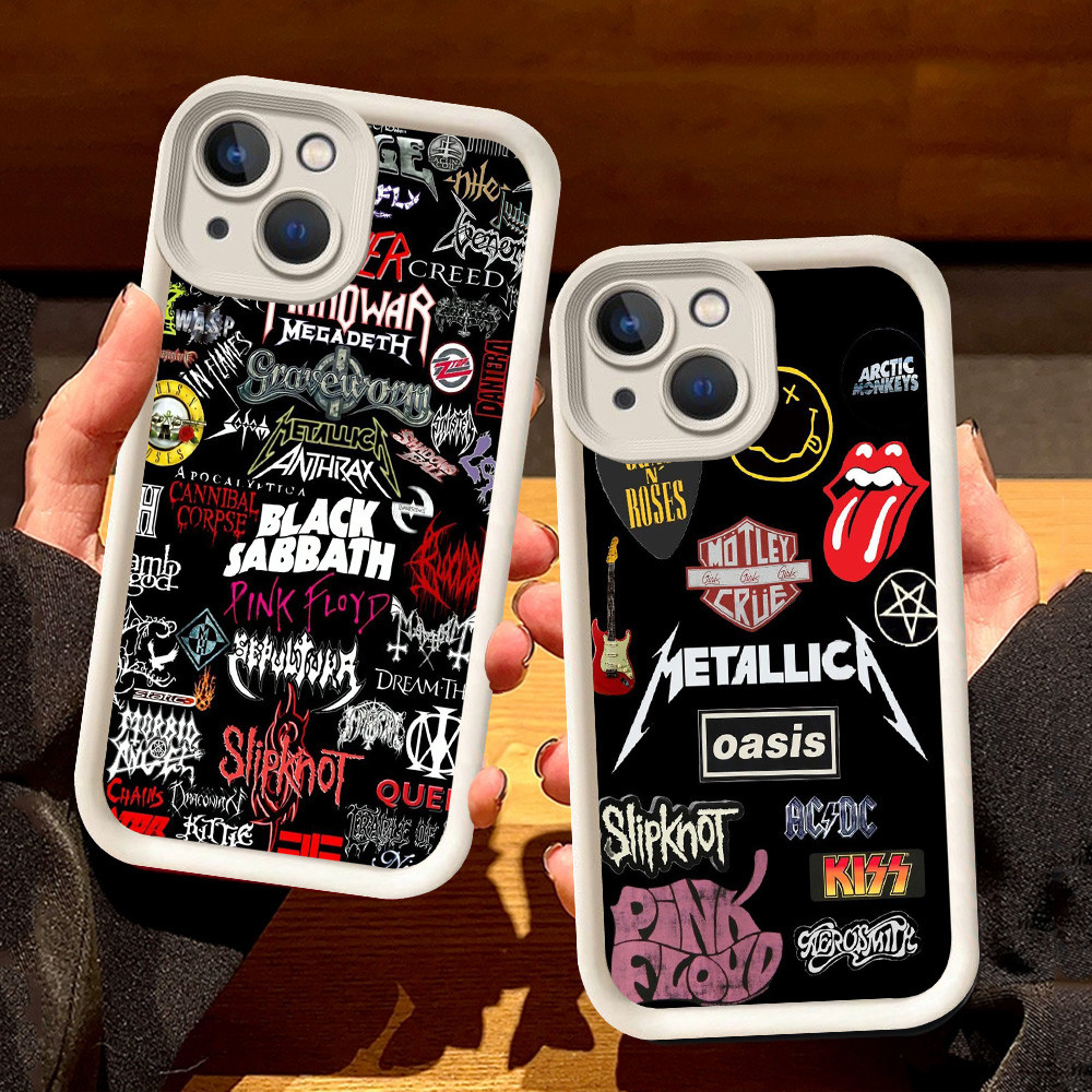 เคสสีขาวสําหรับ iPhone 7 14 6 13 6s 8 Pro Max Plus S20 Rock Band