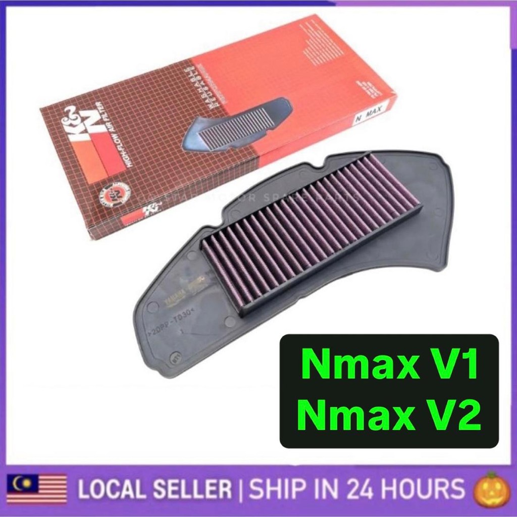 K&N RACING NMAX V1 V2 RACING AIR FILTER CLEANER PENAPIS KOTAK กล่อง ANGIN UDARA ELEMENT WASHABLE NMA