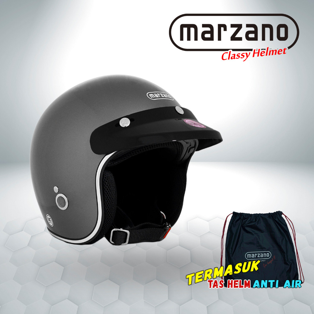 hot🔥การประกันคุณภาพ🔥 import Retro Helmet/Bogo Marzano Solid Silver Met