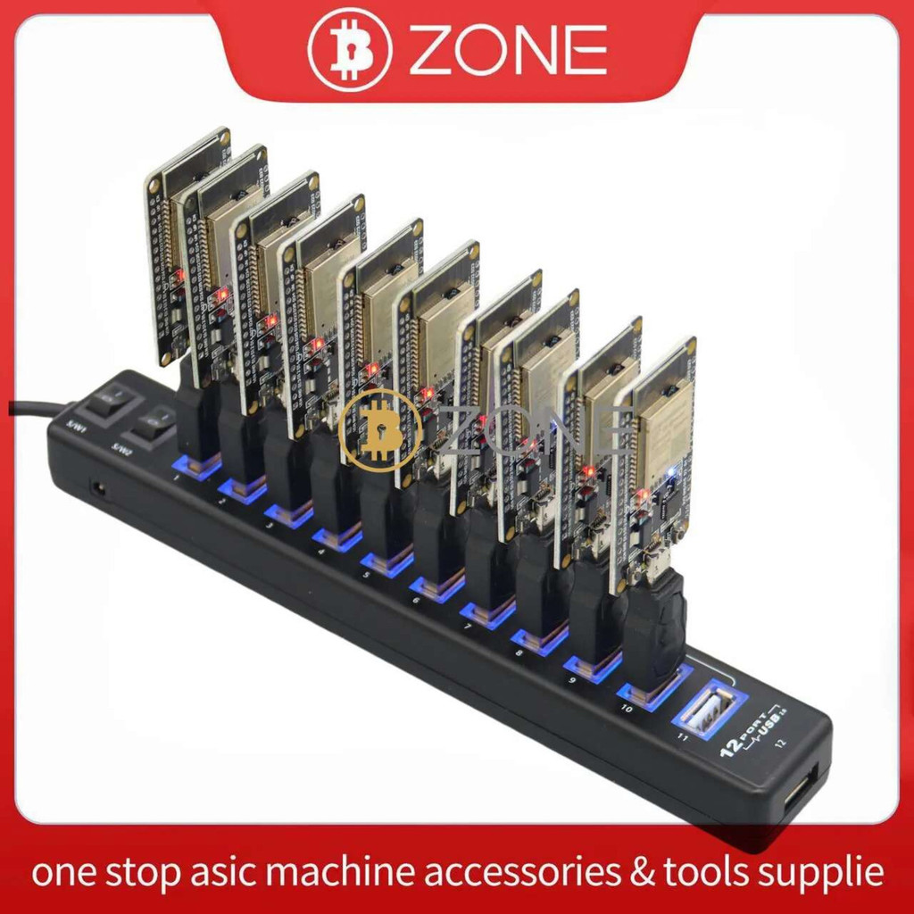 NerdMiner 550kh/s Nerd Miner ESP32-WROOM 10 x Combo Kit พร้อม USB Hub Crypto Mining Station