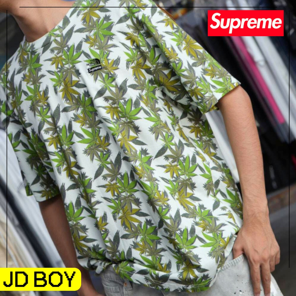 ♞,♘(มีส่งด่วนได้ของเลยวันนี้) JDBOY - Supreme เสื้อยืด ของแท้ ลายใบไม้ พร้อมส่ง TYR