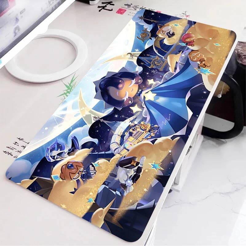 แผ่นรองเมาส์ขนาดใหญ่ C-Cookie Run Kingdom อะนิเมะโต๊ะ PC อุปกรณ์เสริม Gamer Mousepad คอมพิวเตอร์เมาส์สําหรับเล่นเกม Kawaii นุ่ม Tablepad