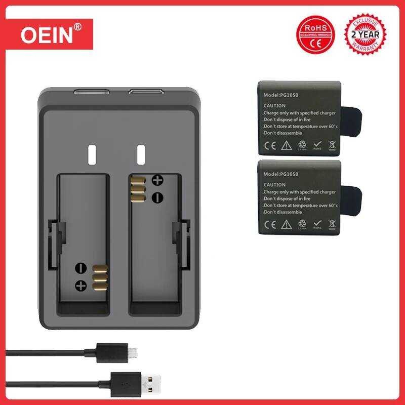 ▥ Pg1050 Mah แบตเตอรี่กล้อง Action Dual Charger สําหรับ SJCAM Sj4000 AIR EKEN H9r H8 AKASO Apex