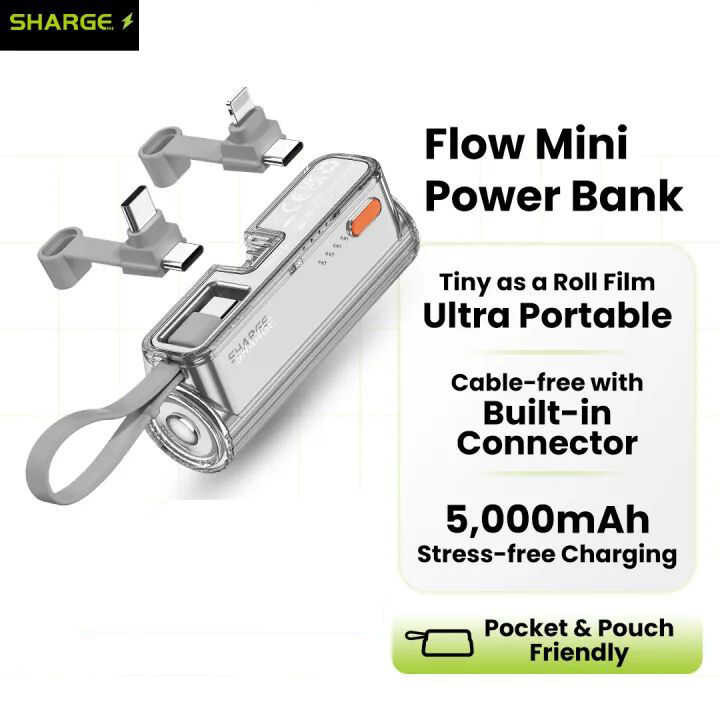 ❤ Shargeek/Sharkeek มินิฉุกเฉิน Powerbank,สายชาร์จแบตเตอร์สำรองด้วยตัวเองกะทัดรัดชาร์จเร็ว Type