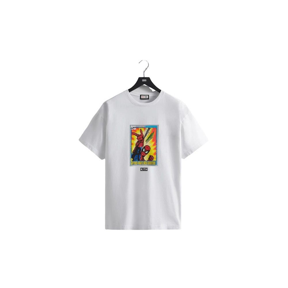 ♞,♘Marvel x Kith Spider-Man Web-Shooter Vintage Tee White Unused EFB