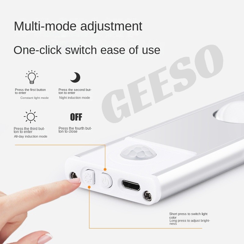 hot🔥การประกันคุณภาพ🔥 import GEESO Motion Sensor Light 3 Color For Kitchen Cabinet Dimmable Cat Ey