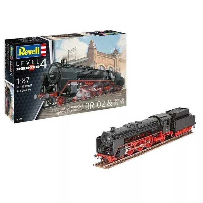 ชุดโมเดล Revell 02171 BR 02 รถจักรไอน้ำพร้อมราง 1/87