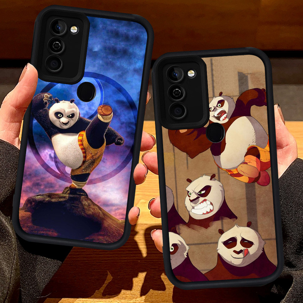 S75 Kung Fu Panda Casing สําหรับ Infinix Smart 5 HOT 12 8 11 10 6 Play Plus สีดํา