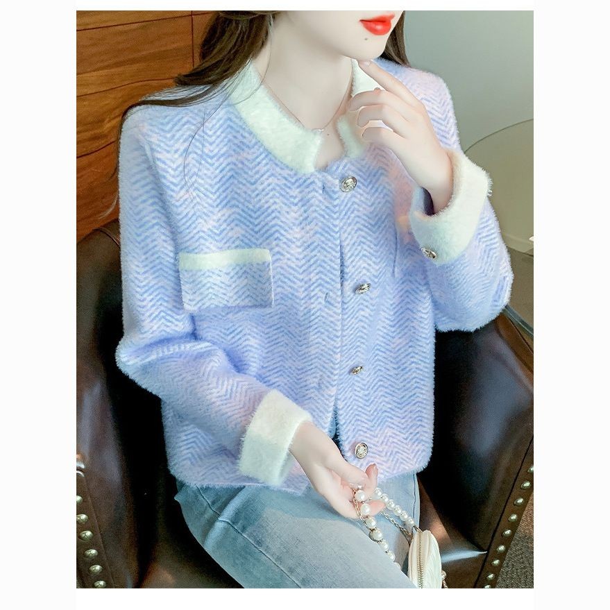 สไตล์ใหม่mink-likeขนแกะแฟชั่นถักเสื้อสเวตเตอร์ถักผู้หญิงผู้หญิงเสื้อหนาด้านบน