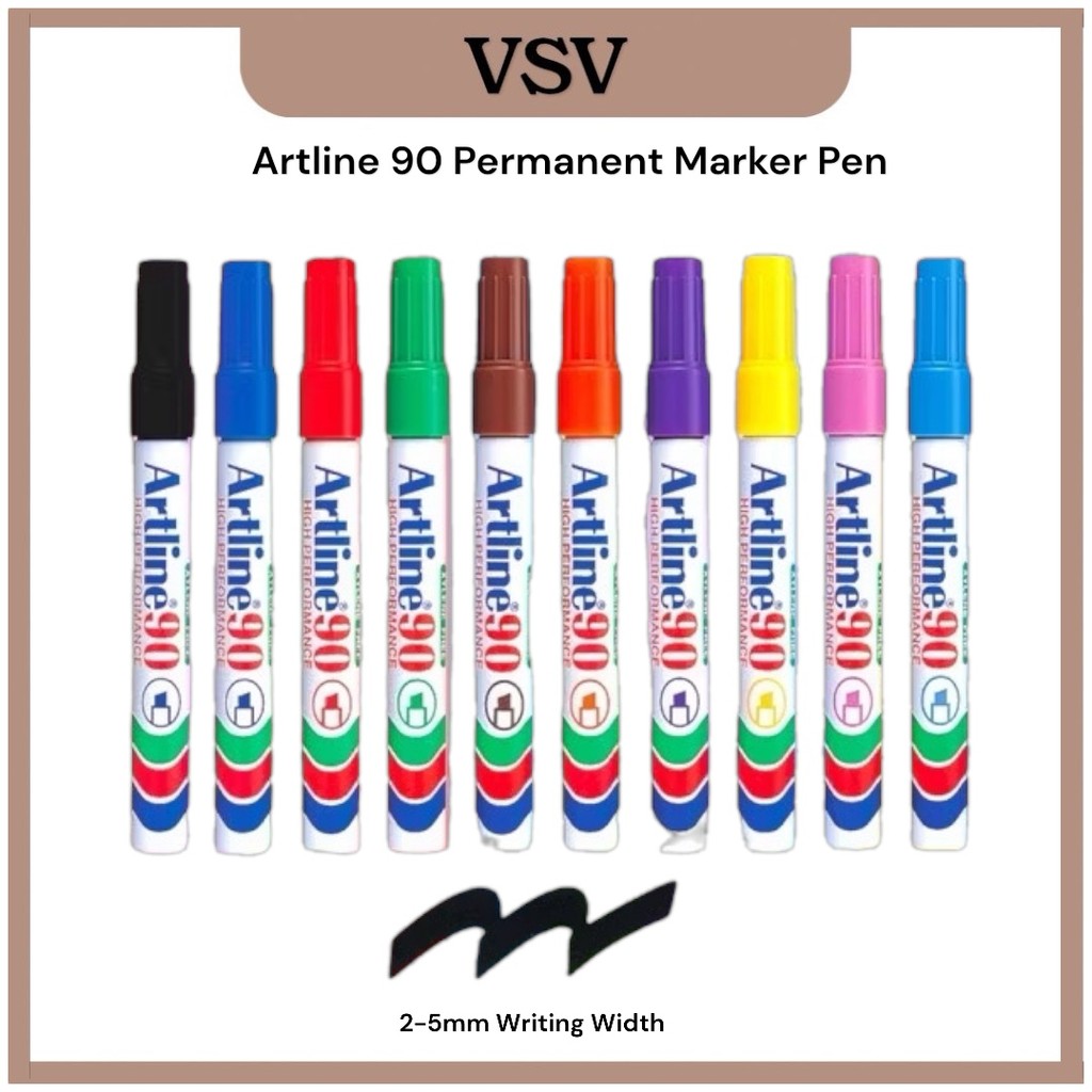 ปากกามาร์กเกอร์ถาวร Artline 90