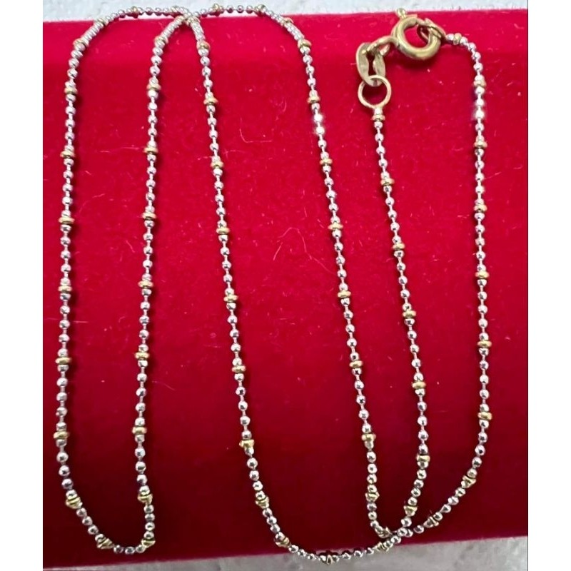 ทักสอบถามก่อนสั่งซื้อนะค่ะบางชิ้นขายไปแล้วอัพเดตไม่ทันค้ะสร้อยคอทองคำแท้ 18K ลายสองสี น้ำหนัก 2.34