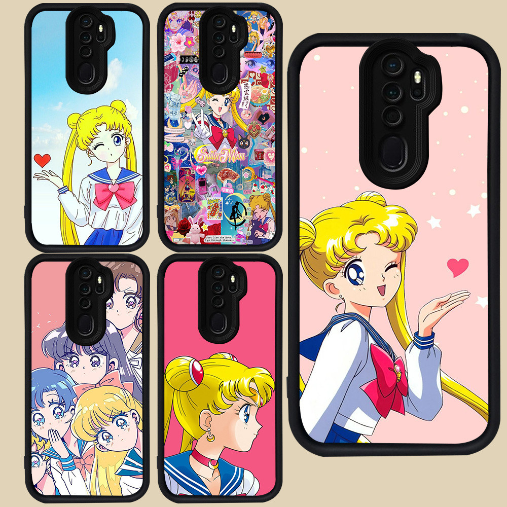 ปลอกสีดําสําหรับ OPPO A5 A37 A39 A9 2020 A83 Reno 2F F11 2Z Pro R86 เซเลอร์มูน