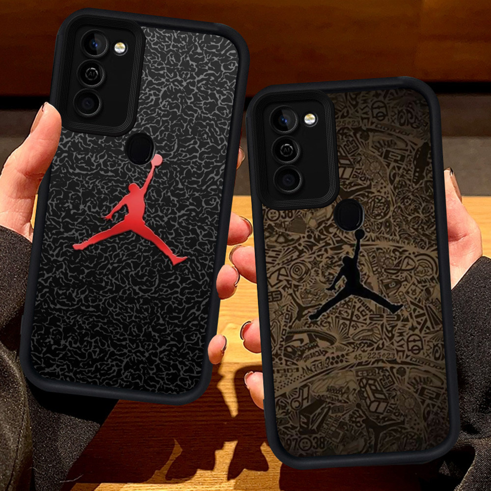 S55 J-jordan โลโก้ปลอกสําหรับ Infinix Smart 5 HOT 12 8 11 10 6 Play Plus สีดํา