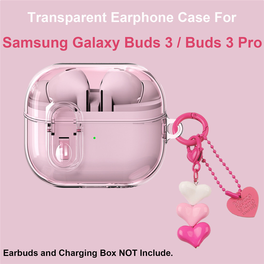 สําหรับ Samsung Galaxy Buds 3 / Buds 3 Pro Case น่ารัก Love Heart หูฟังฝาครอบป้องกันโปร่งใส