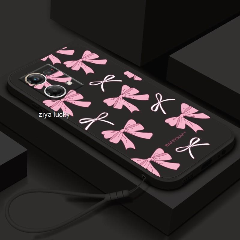 นุ่มน่ารัก Rose สีชมพู Bowknots สําหรับ OPPO Q3I RENO 10 PRO PLUS 2F 2Z 3 4 4F 5F 6Z 5G 4G 7 LITE TP