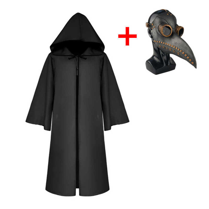 LY Grim Reaper Costumes Plague Doctor Cosplay Anime Carnival Halloween Costume For Kids Black Death