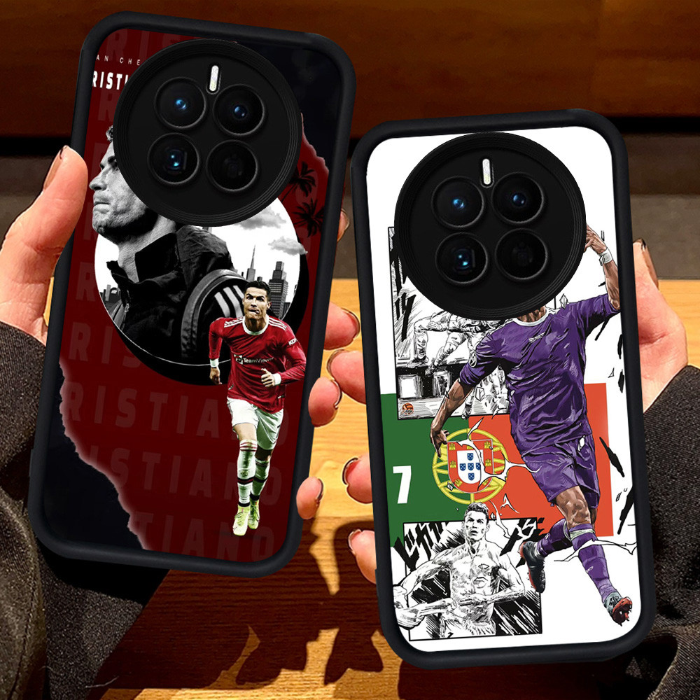 S6 CR7 Ronaldo ฟุตบอลปลอกสําหรับ Realme Narzo 70 N65 12X 12 13 Pro Plus Lite 5G สีดํา