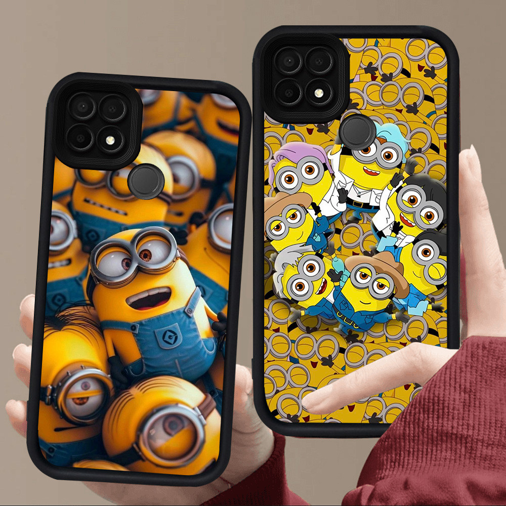 E2 น่ารัก Minions สําหรับซิลิโคนสีดํา Realme C25S C25Y C20 C12 C11 Narzo 8S C15 C21 8 C25 C20A 30A 2