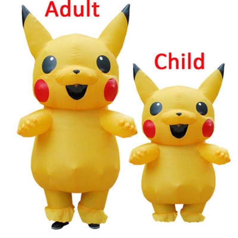 LY Waterproof Iatable Pikachu Costume Kids Suit Party Cosplay F Dress Outfit动漫游戏角色扮演服装