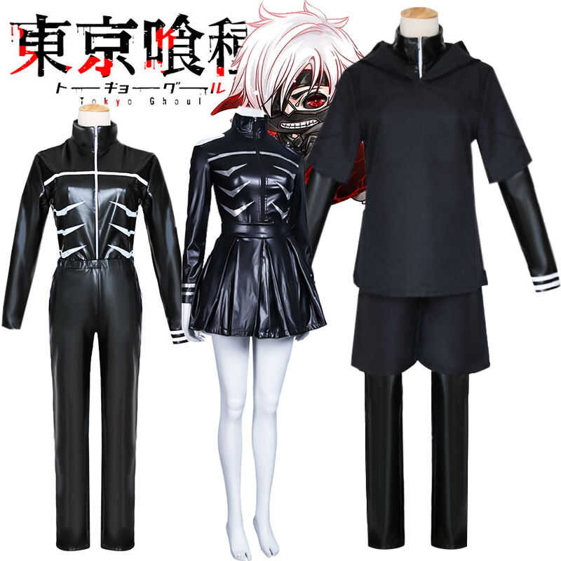 LY Anime Tokyo Ghoul Kaneki Ken Cosplay Costume Blackening Kaneki Ken Combat Sets Leather Jacket Pa