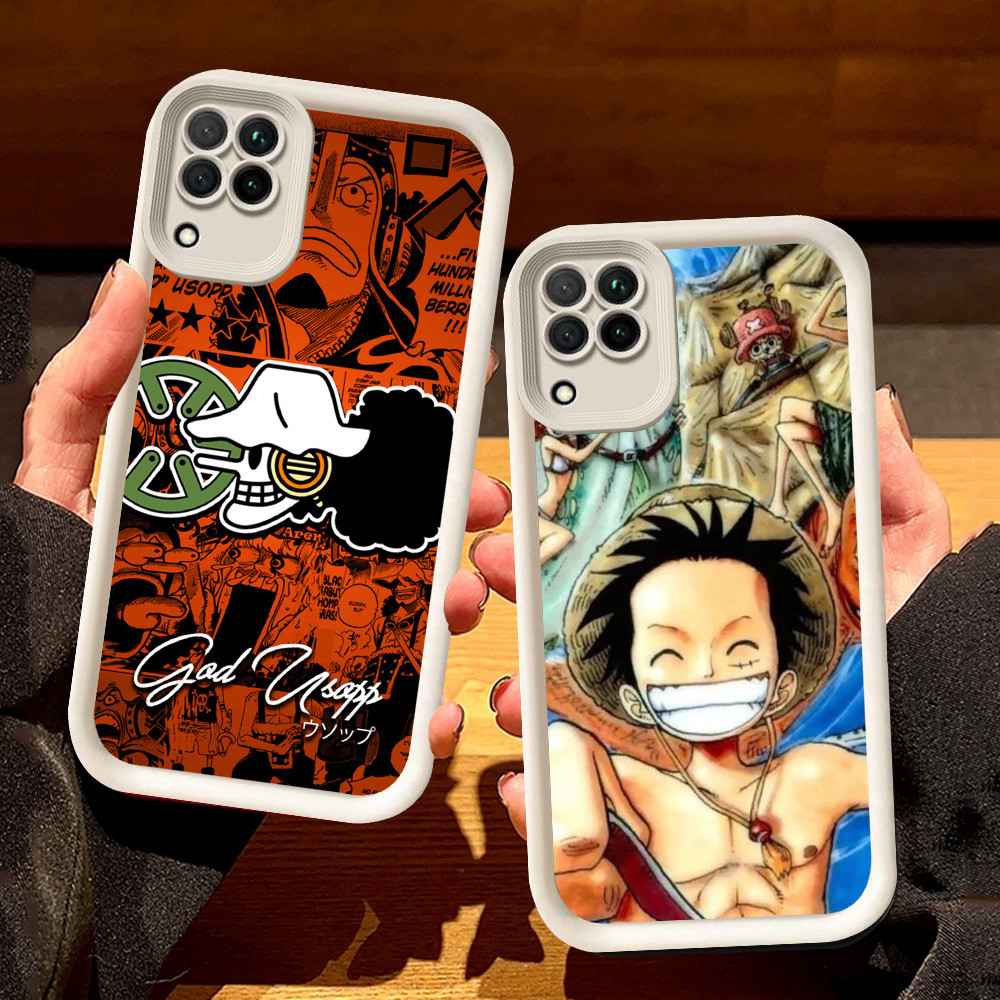 SAMSUNG ปลอกสีขาวสําหรับSamsung A04E A22 A06 A07 A04 A05 F04 J2 M04 J7 Prime A12 Pro 5G S47 อะนิเมะO