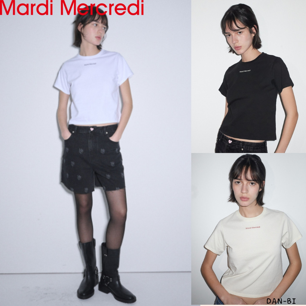 2024 [MARDI Mercredi]slim TSHIRT LOGO ESSENTIAL_3color / สินค้า KR แท้ 100% / จัดส่งรวดเร็วจาก KR!