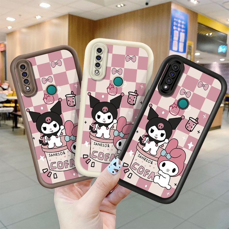 สําหรับ Huawei P30 Pro P40 Lite / Nova 7i 6SE 5t Y7 Pro Y9 Prime 2019 Y6P Y7A / Honor 200 Pro ปลอกการ์ตูนกระดานหมากรุกสีชมพู Kuromi Melody น่ารักซิลิโคนกันกระแทกเคสโทรศัพท์