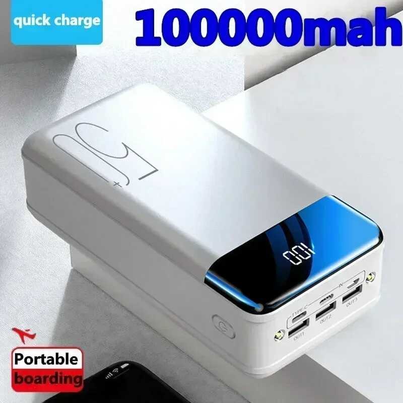 ❥ ใหม่ทั่วไป 5V 2.1A การชาร์จอย่างรวดเร็ว 100000 /98000 Mah พา