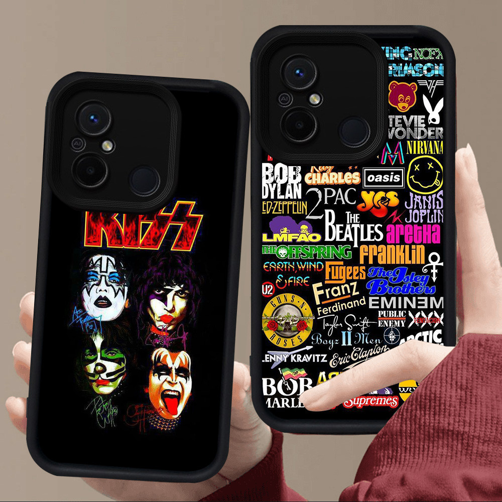 E46 Rock BandปลอกสําหรับซิลิโคนสีดําXiaomi Redmi POCO M3 M4 A1 C55 A2 12C C65 9A 9T 9C 10C A5 C71 หม