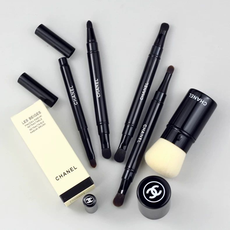 Chanel Mini Portable Retractable Blush Brush แปรงแป้งฝุ่น แปรงทาปาก แปรงอายแชโดว์ แปรงแต่งหน้า