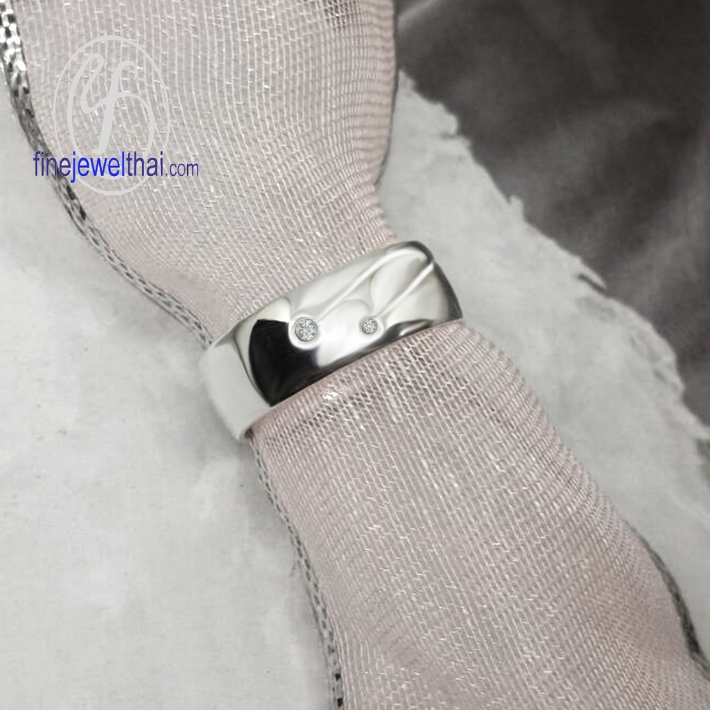 Finejewelthai แหวนเพชร-แหวนเงิน-เพชรแท้-เงินแท้ 925-แหวนหมั้น-แหวนแต่งงาน-Diamond-Silver-Wedding-Ri