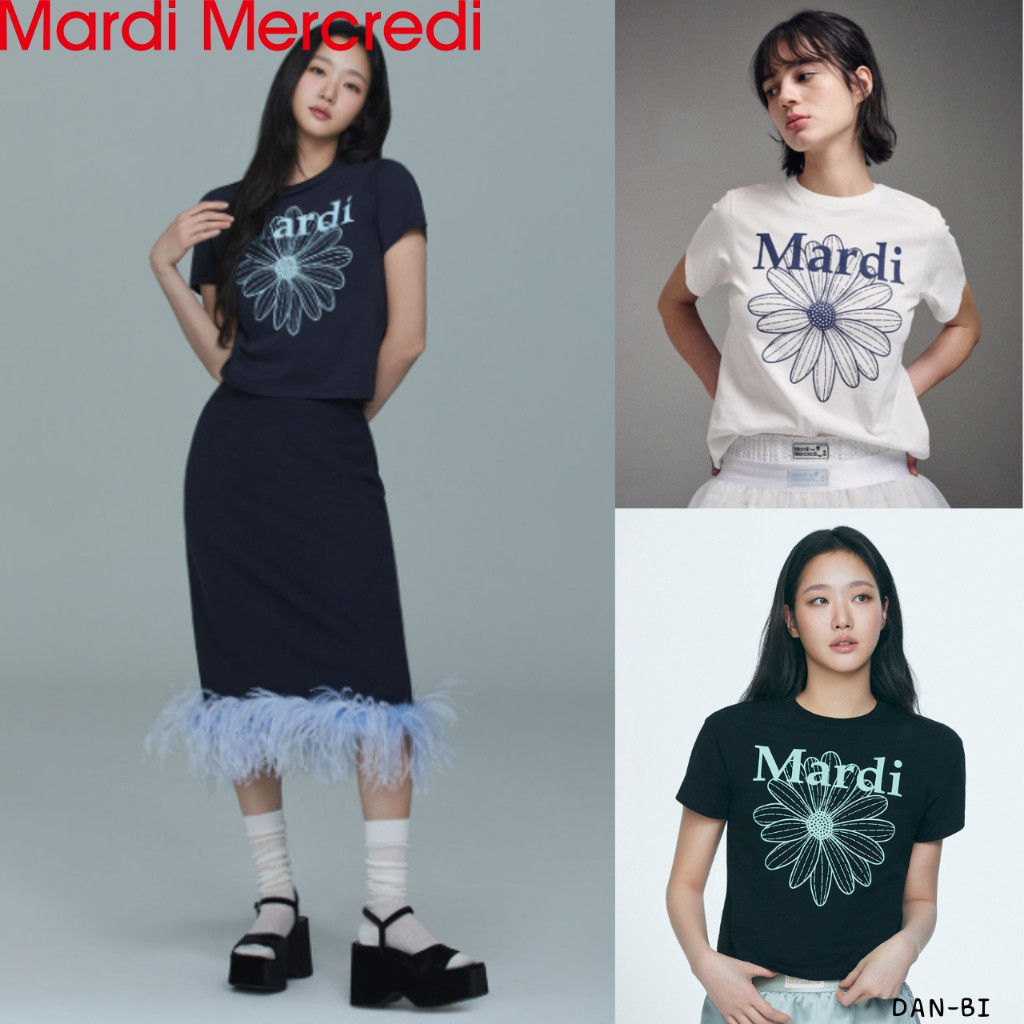 2024 [MARDI Mercredi] SLIM TSHIRT FLOWERMARDI_4color / สินค้า KR แท้ 100% / จัดส่งรวดเร็วจาก KR! /