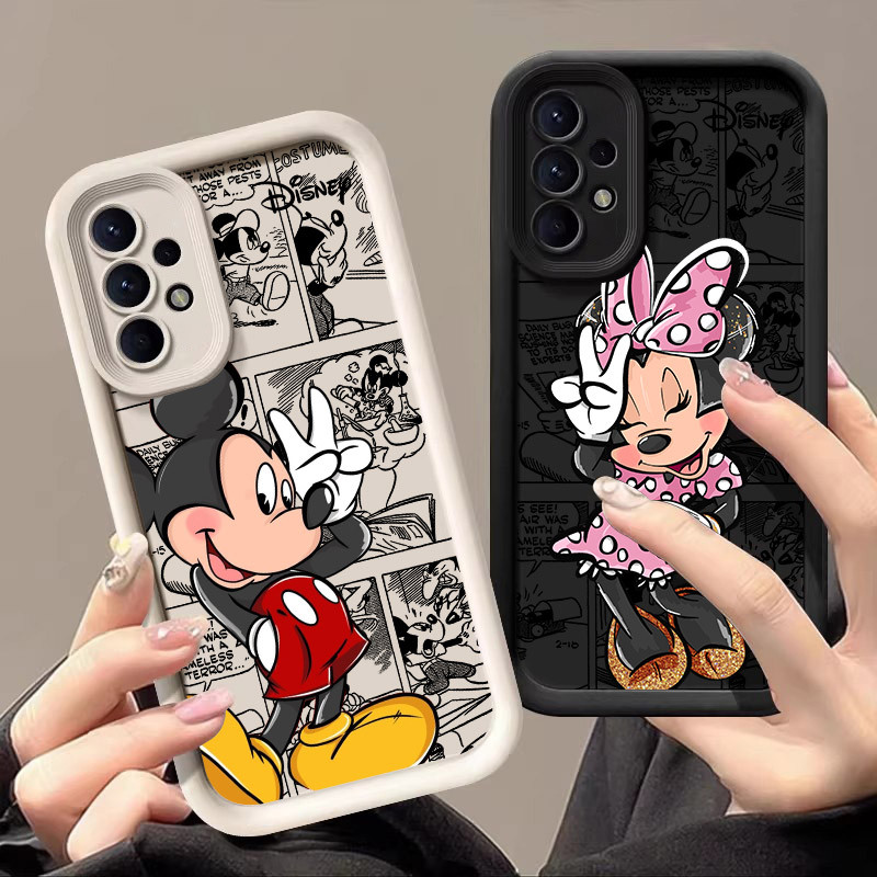 SAMSUNG Disney Minnie Mickey Mouseเคสโทรศัพท์สําหรับSamsung Galaxy A55 A54 5G A52 A53 A72 4G A35 A34 A32 A25 A23 A21S A16 A15 A14 A13 ซิลิโคนอ่อนนุ่มฝาครอบป้องกันกล้อง