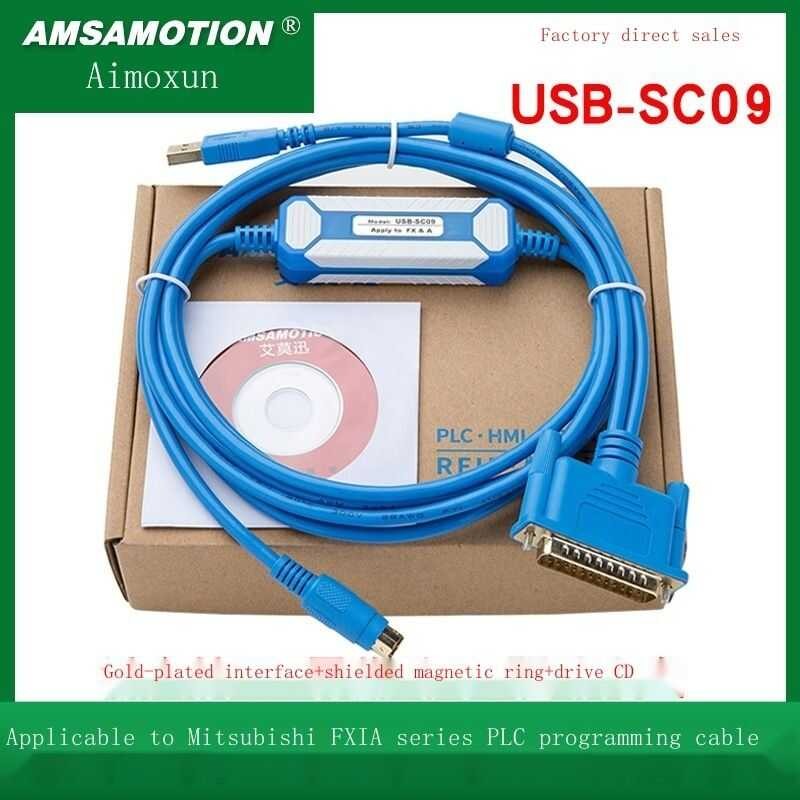 ❤ (ฟรีค่าจัดส่ง)✎เหมาะสำหรับ Mitsubishi Fx1n/2N/1S/3U /A Series Plc การเขียนโปรแกรมสายการเชื่อม