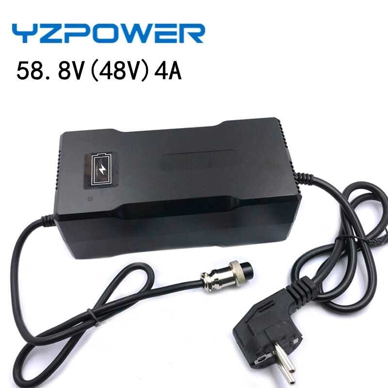 ❥ YZPOWER Ac100v-240V 58.8V 4A Auto Lithium Battery Charger สำหรับ48v Li-Ion Lipo แบต